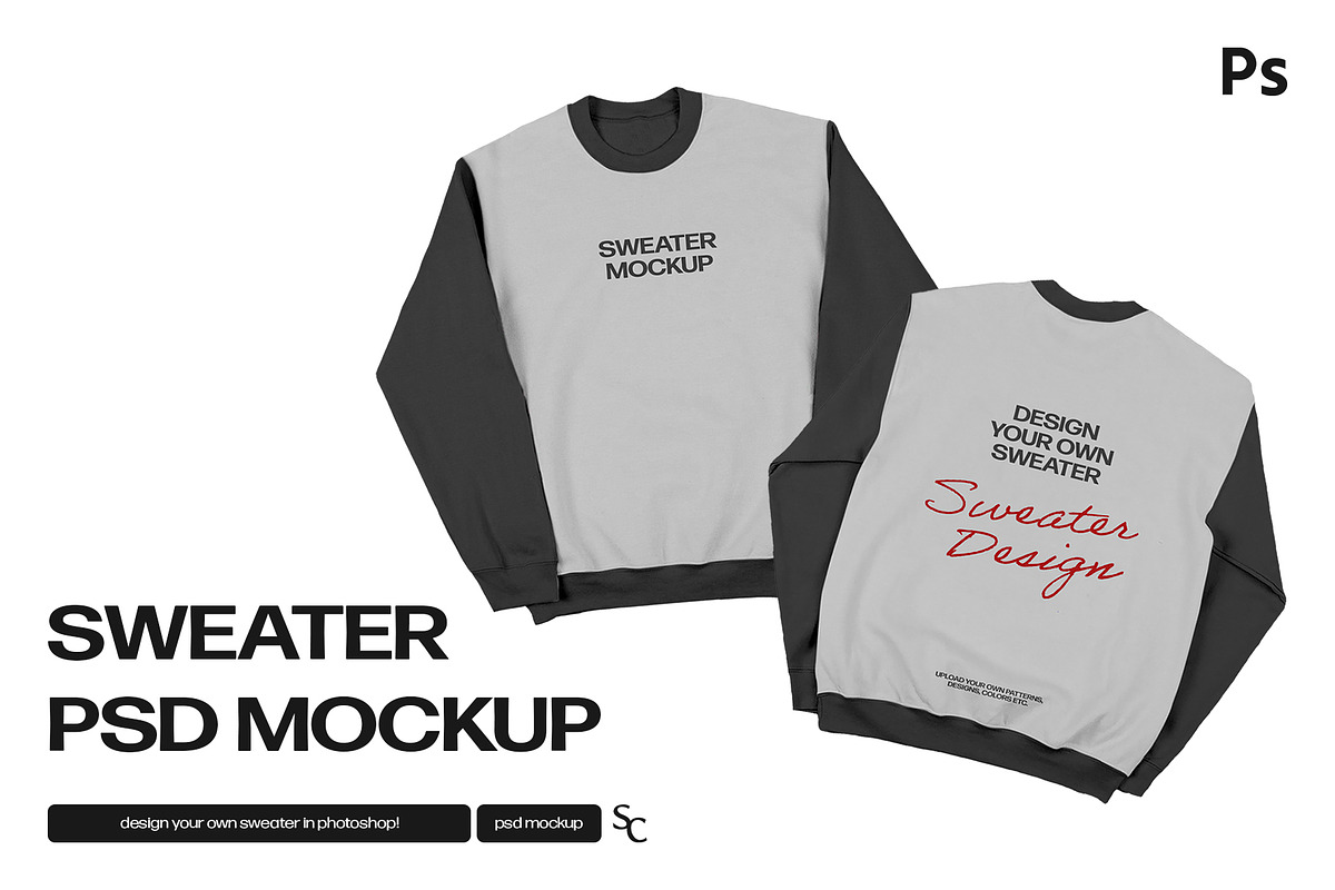 Sweater Template | Crewneck Mockup, a Hoody Mockup by sophiesconcepts (Photo 1 of 3)