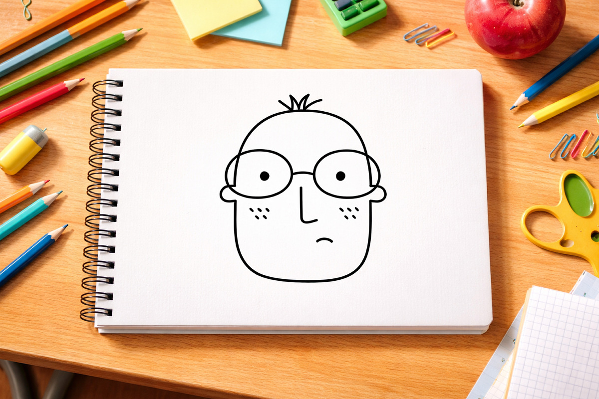 Hand Drawn Men Faces, a Person Illustration by Palau (Photo 5 of 8)