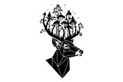 Deer Antler Silhouette Bundle, an Object Illustration by yasushie (Thumbnail 5 of 31)