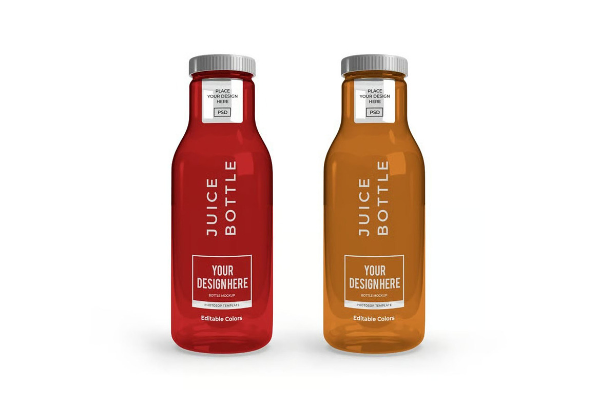 Juice Bottle Mockup Template Set, a Packaging Mockup by DesignRushMarket (Photo 9 of 11)