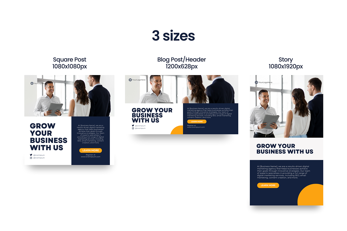 Canva Instagram Business Templates, a Social Media Template by Studio B | Canva Template (Photo 5 of 11)