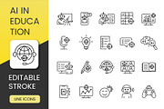 AI in Education Icon Pack, an Outline Icon by Grand Design (Thumbnail 1 of 3)