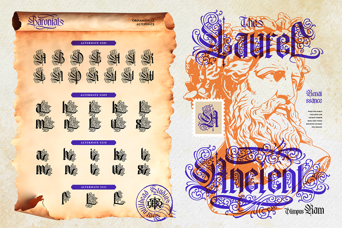Baronial, a Blackletter Font by Burntilldead (Photo 6 of 13)