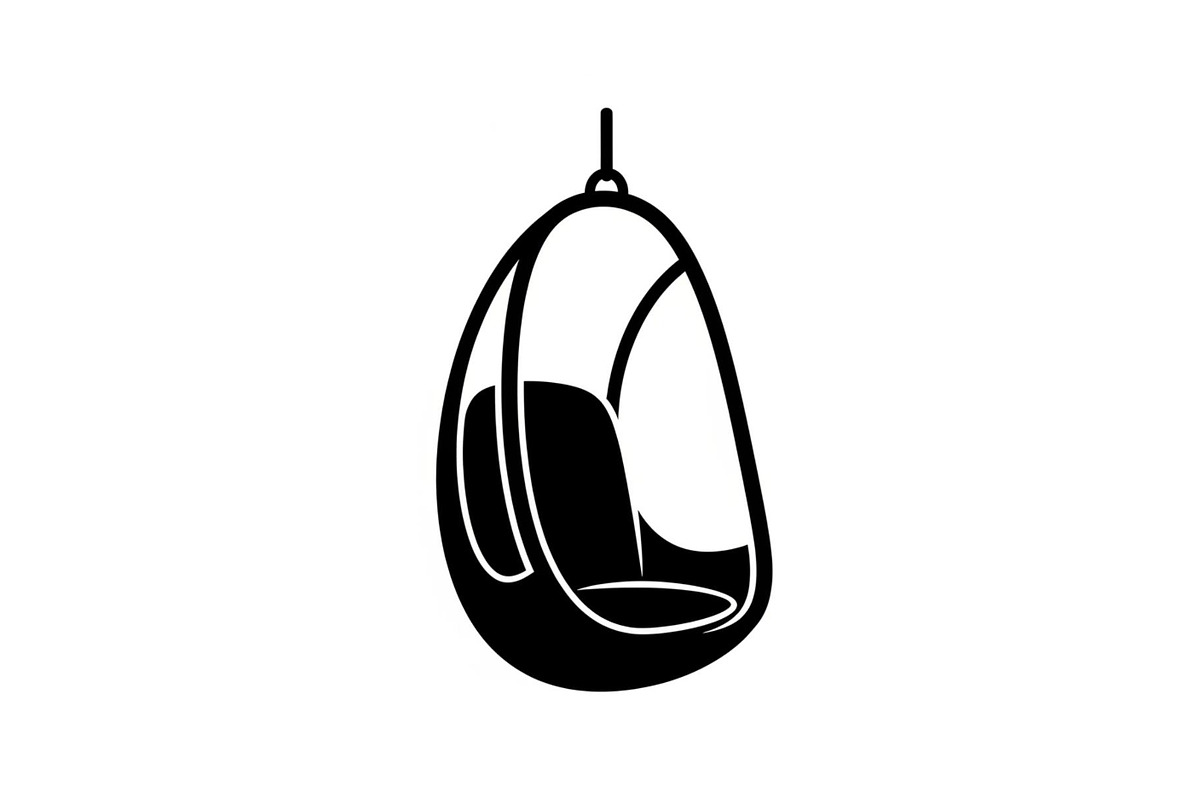 Hanging Egg Chair Silhouette Bundle, an Illustration by Designer_Momina (Photo 23 of 51)
