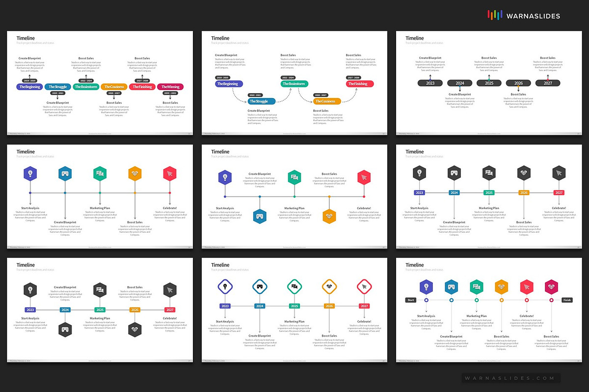 Timeline PowerPoint Templates, a Presentation Template by Warna Works (Photo 5 of 24)