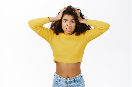 Portrait of shocked african american