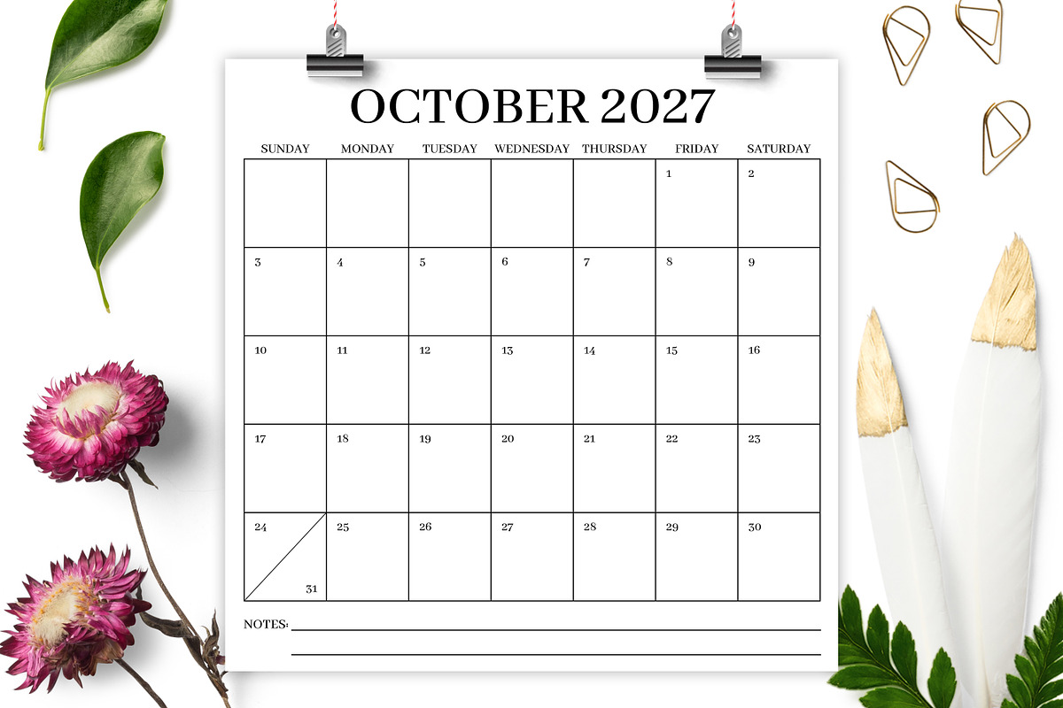 2027 Square Serif 12x12 Calendar, a Stationery Template by Running With Foxes (Photo 4 of 5)