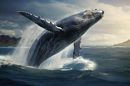 Humpback whale jumping out of the water, an Animal Photo by AlyaAnd