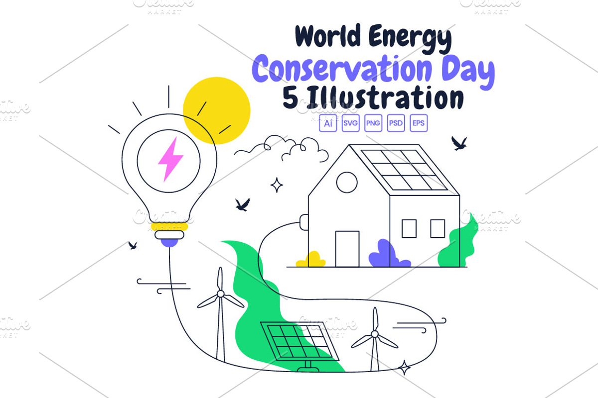 5 World Energy Conservation Day, a Technology Illustration by denayunebgt (Photo 1 of 3)