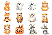Woodland Halloween Clipart PNG, a Seasonal Illustration by CitraGraphics (Thumbnail 2 of 7)