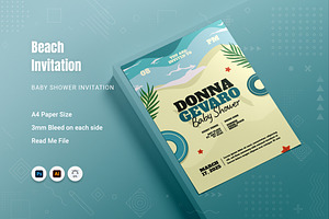 Beach Baby Shower Invitation, an Invitation Template by Fannan Studio