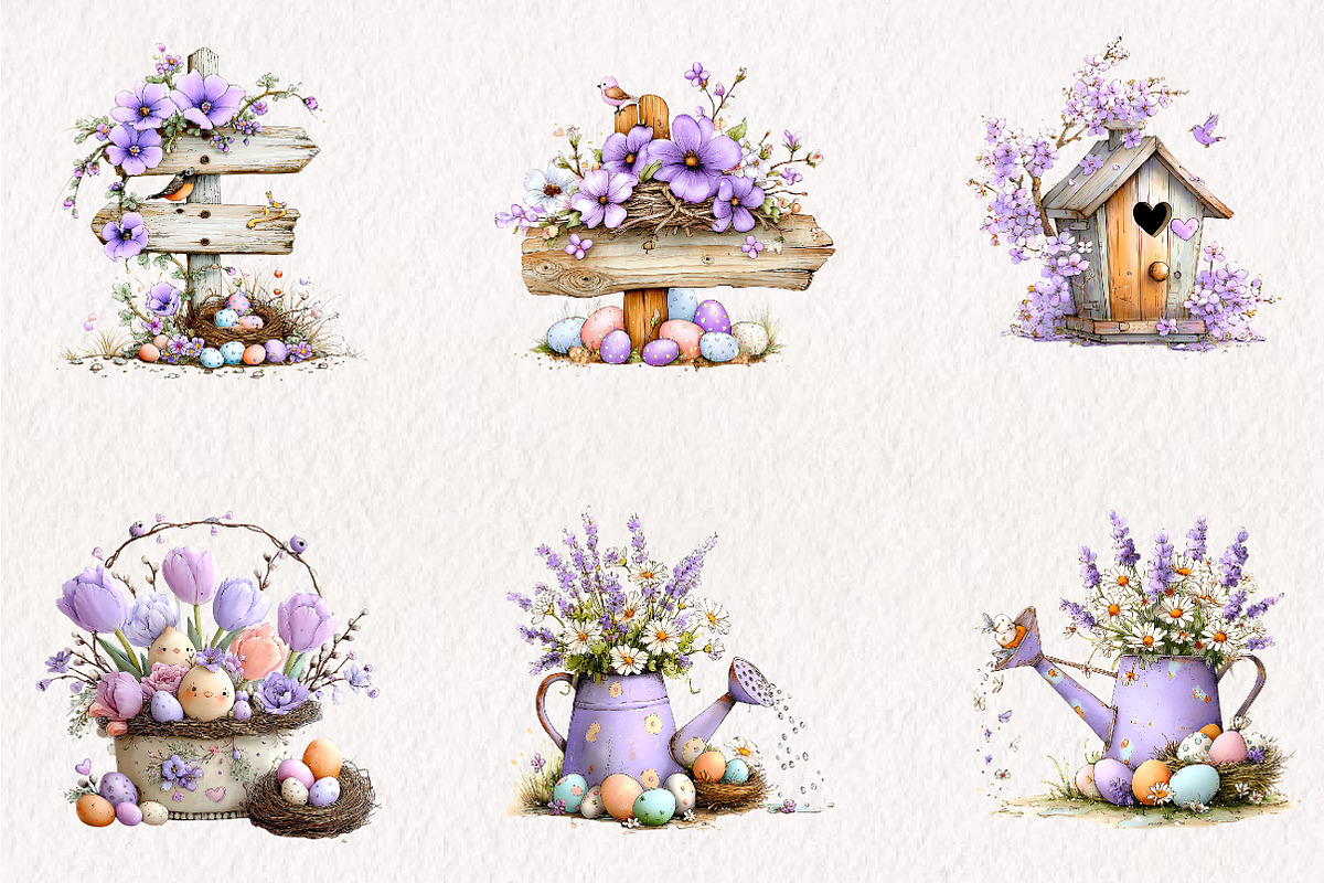 Spring Bird house Bundle Clipart, an Illustration by CreationArt (Photo 7 of 7)