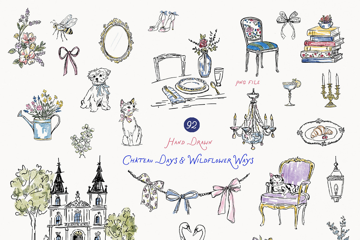French Summer Whimsical Clipart, an Object Graphic by Essentially Nomadic (Photo 4 of 12)