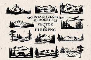 Mountain Sceneries Vector Pack 1