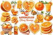 Watercolor Citrus Orange Clipart, an Illustration by Dream Creation (Thumbnail 1 of 6)