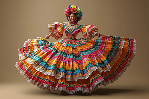 Colorful dancer showcasing tradition, a Photo by Tanuart