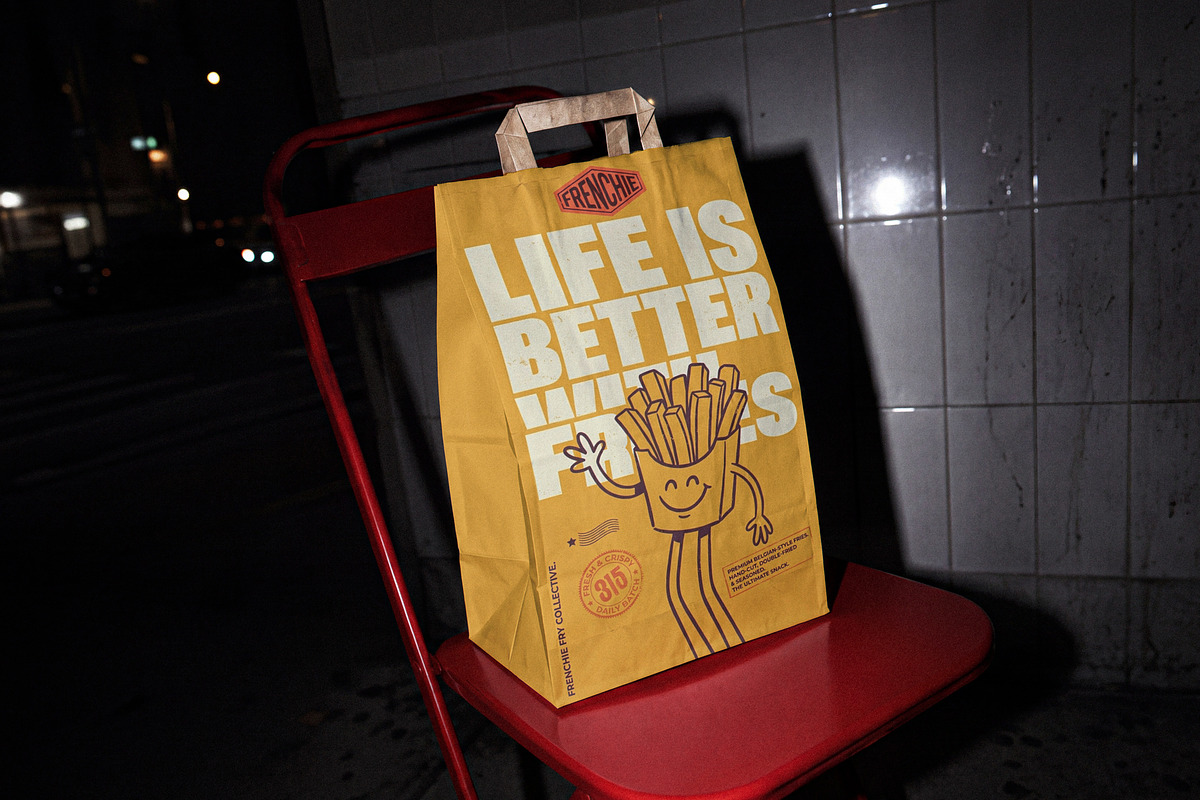 Kraft Paper Takeaway Bag Mockup, a Packaging Mockup by Designer Dude (Photo 1 of 2)