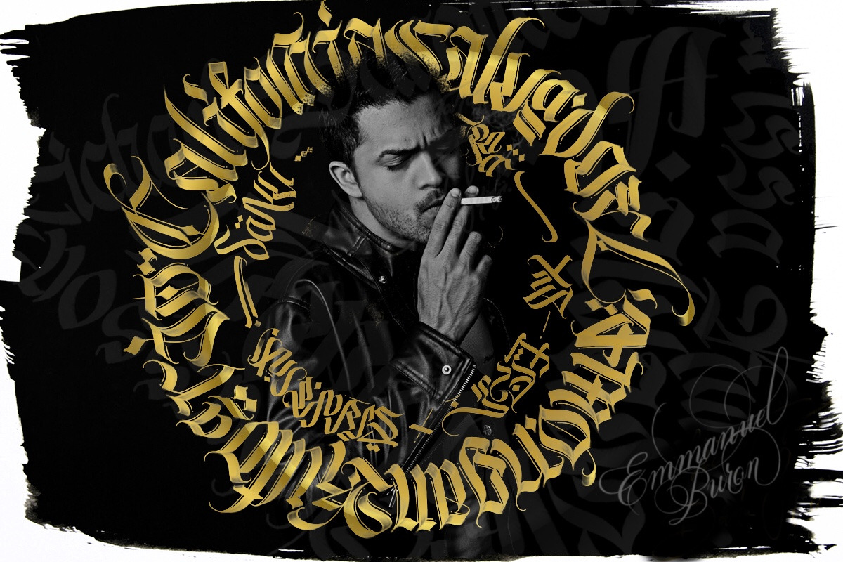 Blackletter Brush for Procreate, a Brush Add-On by Emmanuel Buron (Photo 2 of 8)