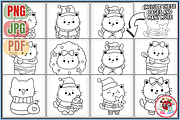 Cozy Christmas Coloring Pages, a Seasonal Illustration by EduEnrich (Thumbnail 2 of 3)