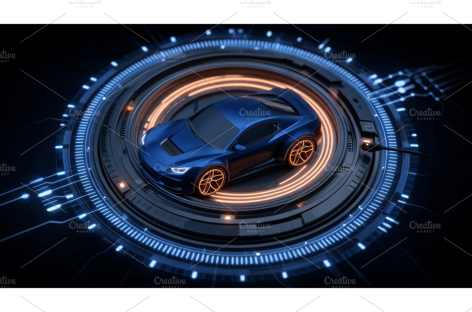 A 3D render and illustration shows, a Transportation Photo by ZinetroN