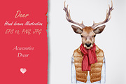 Deer / Winter time, an Animal Illustration by Victoria_Novak (Thumbnail 1 of 3)