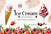 Ice cream watercolor collection, a Food Illustration by Navenzeles (Thumbnail 1 of 12)