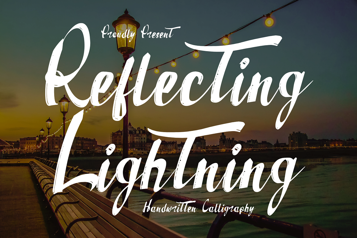 Reflecting Lightning - Brush Font, a Script Font by 177Studio (Photo 1 of 7)