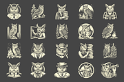 Vintage Great Horned Owl Designs, an Animal Illustration by devastd (Thumbnail 7 of 13)