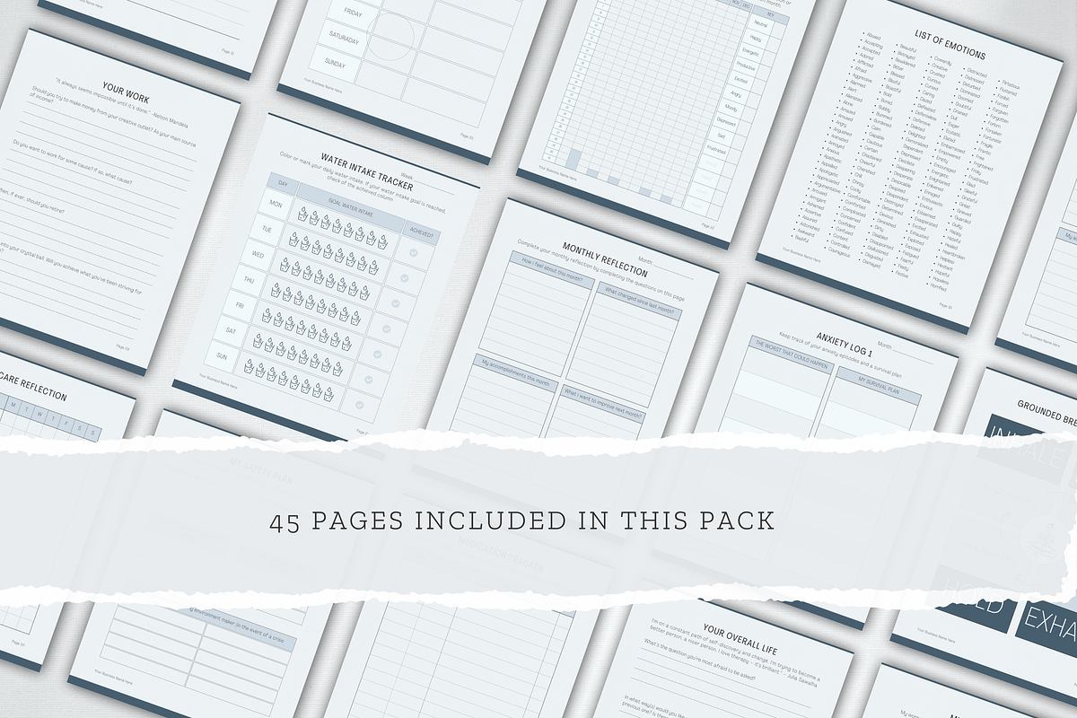 Therapy Journal Worksheets | Canva, a Magazine Template by Designs by Darowan (Photo 6 of 10)