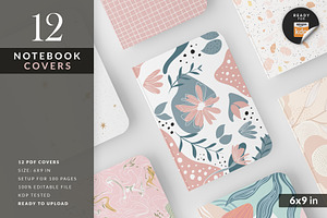 Aesthetic KDP Journal Cover Bundle, a Stationery Template by MP Vault