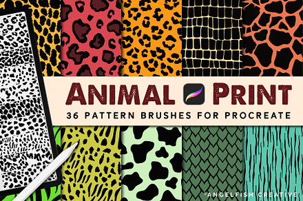 Animal Print Procreate Brush Set, a Brush Add-On by AngelfishCreative