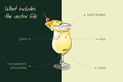 Cocktail set 3. Vector illustrations, a Food Illustration by Svitlo illustrations (Thumbnail 3 of 8)