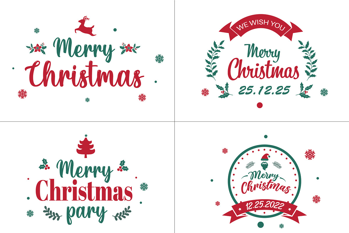 Merry Christmas Text Decoration, a Stationery Template by MightyDesign (Photo 1 of 5)