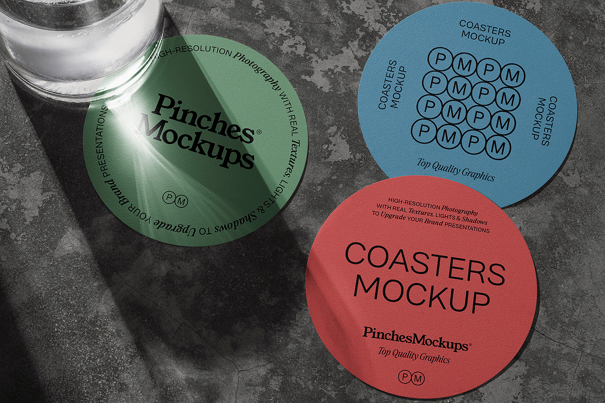 Coasters Mockup PM_CM_01, a Print Template by PinchesMockups© (Photo 2 of 4)