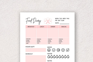 Daily Food Diary, Meal Planner