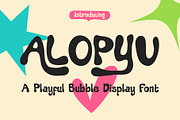 Alopyu - Bubble Fun Display Font, a Handwritten Font by Mockmenot (Thumbnail 1 of 6)