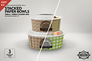 Stacked Paper Bowls Packaging Mockup, a Cups & Container Mockup by INCDesign (Thumbnail 1 of 7)