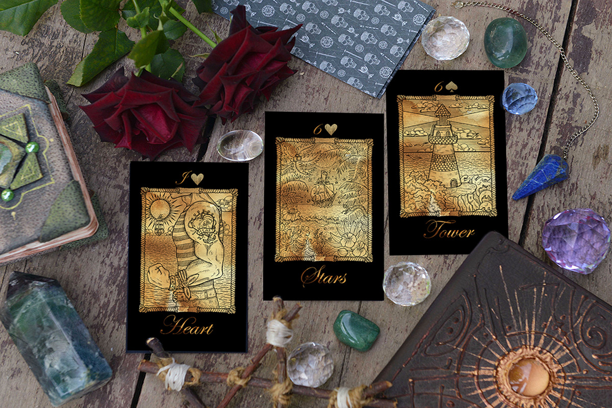 Old Marine Lenormand deck vector, a Texture Illustration by Samiramay (Photo 7 of 8)