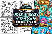 Bold and Easy Axolotl Coloring Pages, an Animal Illustration by Craftsbeefy (Thumbnail 1 of 4)
