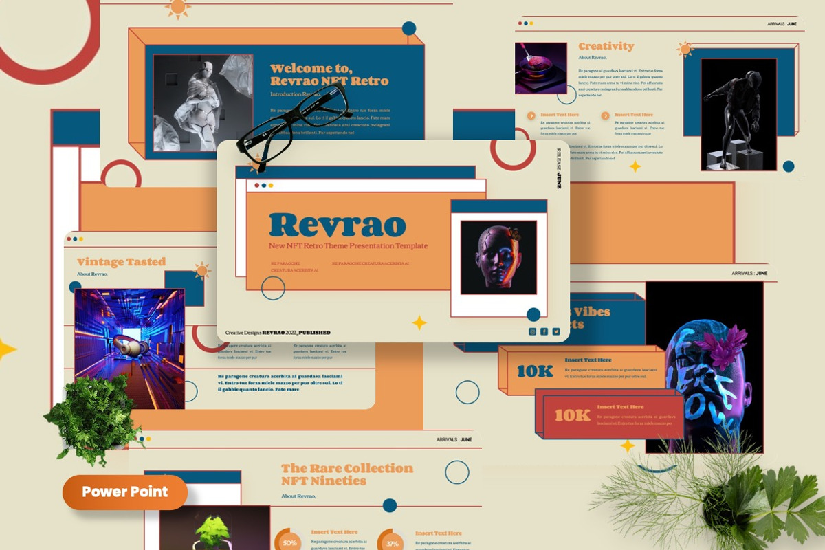Revrao - NFT Nineties Powerpoint, a Presentation Template by Dhabee (Photo 1 of 7)