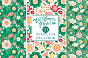 Wildflowers Seamless Patterns, a Pattern Graphic by Clover & Lilly (Thumbnail 4 of 7)
