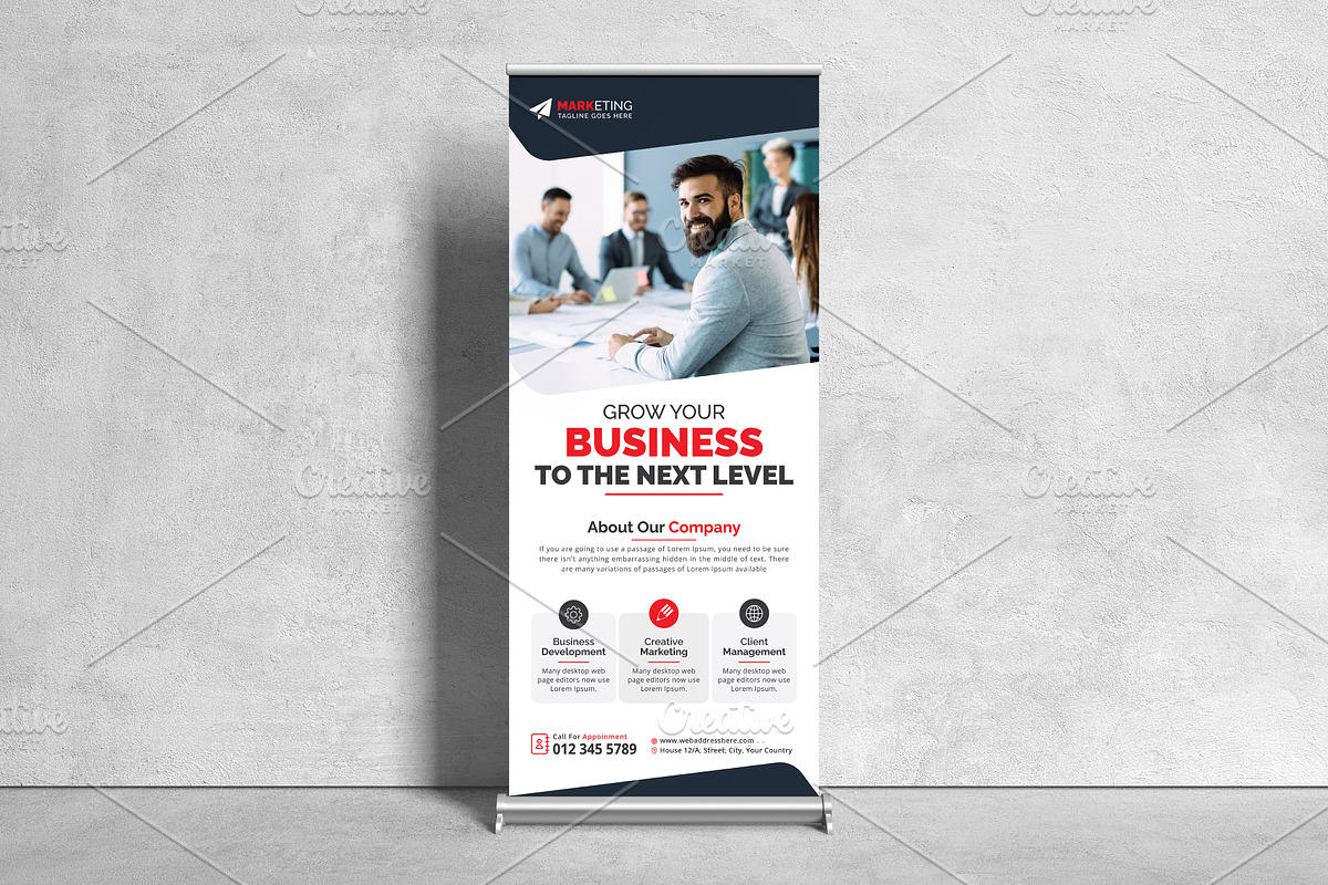 Corporate Business Roll Up Banner, a Stationery Template by GraphicsBurg (Photo 4 of 4)