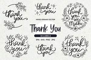 Thank You Labels, a Decorative Illustration by insemar