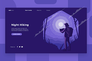 Night Hiking - Banner & Landing Page