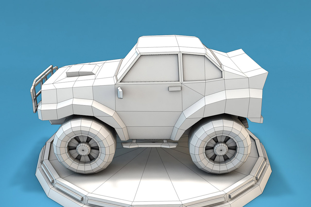 Cartoon Racing Jeep Low Poly, a Cars & Vehicle 3D Model by Low Poly Lab (Photo 4 of 7)