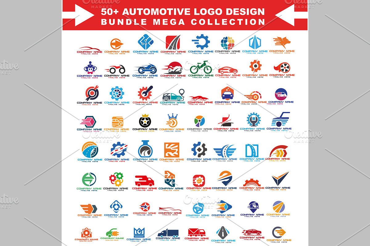 50+ automotive logo Design Bundle