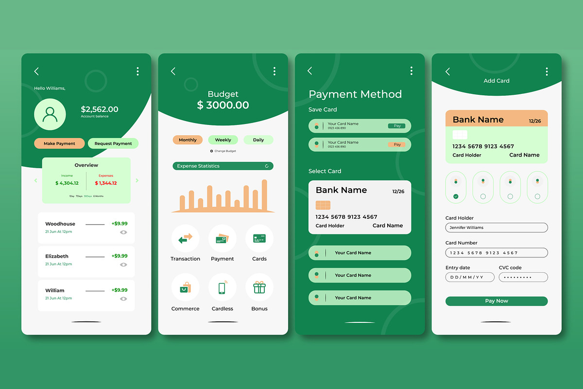 Mobile Banking Interface UI Design, an UI Kit Template by CreativeShaper (Photo 2 of 2)