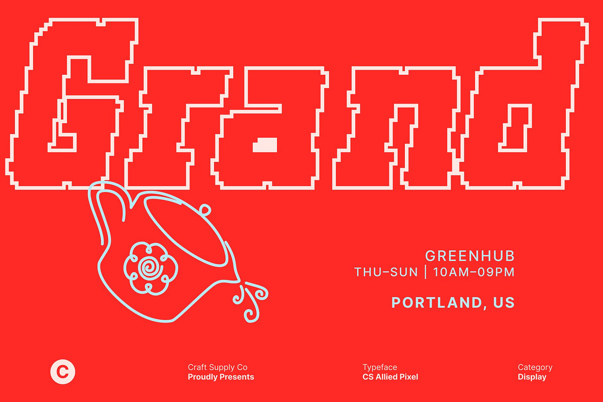 CS Allied Pixel, a Slab Serif Font by Craft Supply Co. (Photo 3 of 8)
