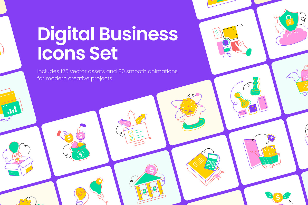 Digital Business Icons Bundle, a Duotone Icon by Vectors Market (Photo 1 of 13)
