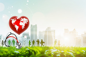 World Heart Day concept with heart a, a Photo by Pixeness Studio